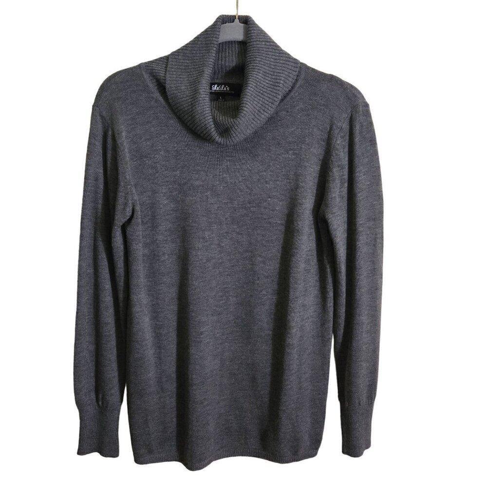 Lulus Friend Of A Friend Gray Cowl Neck Sweater Size L